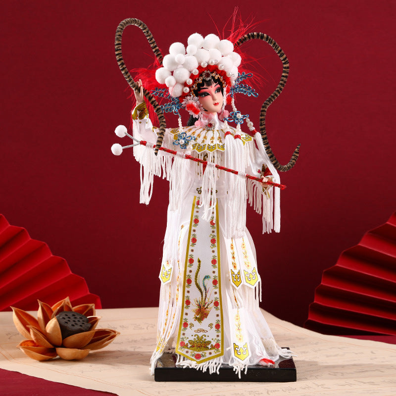 Silk Chinese Opera Doll – Handcrafted Figurine for Home Décor and Small Gift