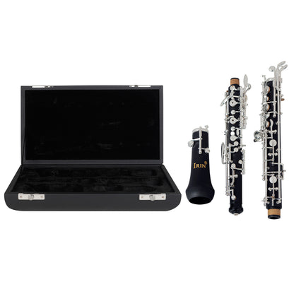 PU Leather Oboe Case with Metal Push-Button Latch – Soft Flannel Lining & Reinforced Compartments (Black)