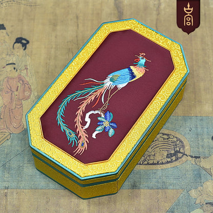 High-End Octagonal Embroidered Jewelry Box – Elegant Handcrafted Jewelry Tray