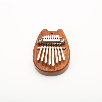 Mini 8-Note Kalimba Thumb Piano - Pocket-Sized Portable Instrument with Strap (Totoro/Heart/Bear/Oval Designs)