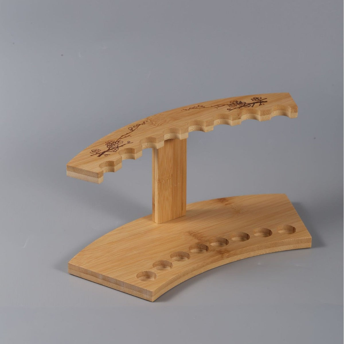 Natural Phoebe Bamboo Incense Tube Holder - Display Rack for Stick Incense with Carved Decoration
