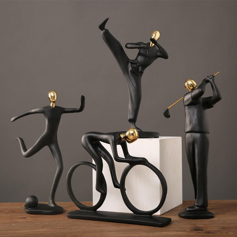 Dynamic Sports Resin Statue – Ideal for Home, Office, and Shelf Decoration
