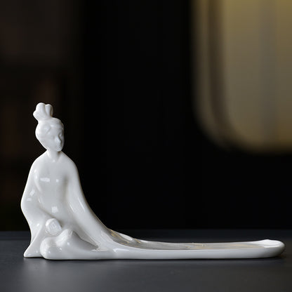 Ceramic Incense Burner with Ash Catcher - Handcrafted Zen Decor for Stick Incense (18.5x5.9x11.9cm)
