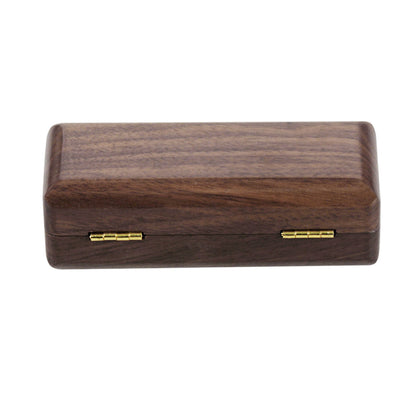 Walnut & Rosewood Saxophone Ligature Case – Vintage Magnetic Closure Box with Anti-Scratch Felt Slots (Red/Walnut) – Durable Woodwind Accessory Organizer