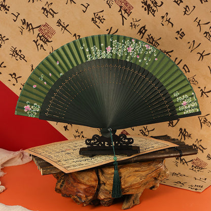 Elegant Ancient Style Folding Fan - Traditional Hanfu Fan for Women