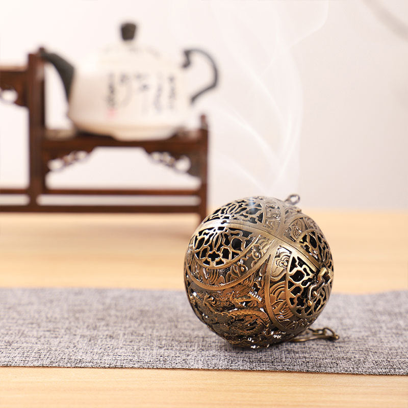 Vintage Copper Incense Sphere - Hollowed Aromatic Ball for Aromatherapy & Home Decor