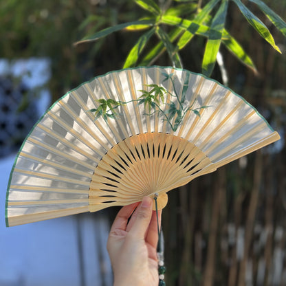 Elegant Suzhou Embroidered Folding Fan - Traditional Ancient Style Handheld Fan