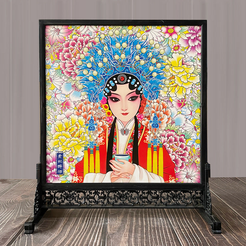 Jingdezhen Porcelain Wall Art - Chinese Famille Rose Ceramic Panel with Frame (36x30cm, 8 Classic Designs)