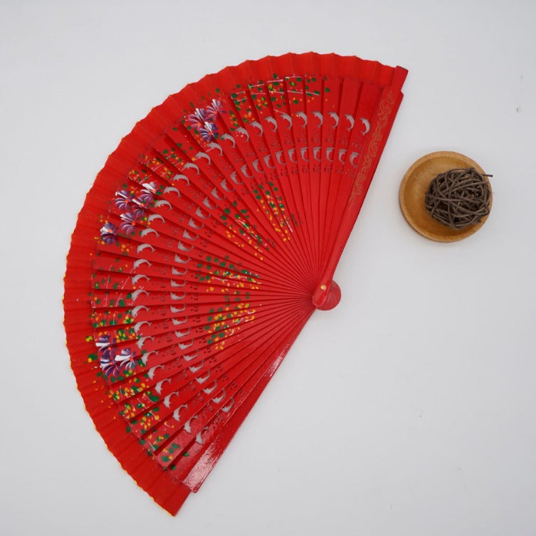 Elegant Spanish Plain Folding Fan - Wooden Dance Performance Prop
