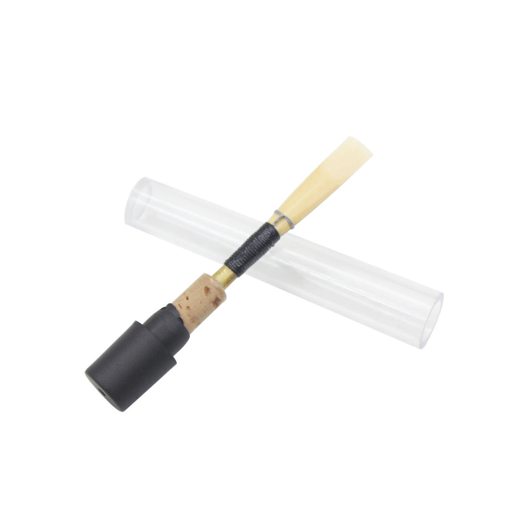 Handmade Oboe Reed with Cork & Plastic Case – Natural Cane Reed, Red/Black Thread (Professional Oboe Accessories)