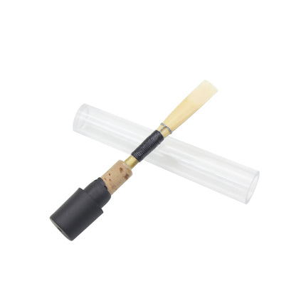 Handmade Oboe Reed with Cork & Plastic Case – Natural Cane Reed, Red/Black Thread (Professional Oboe Accessories)