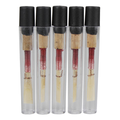 Handmade Oboe Reed with Cork & Plastic Case – Natural Cane Reed, Red/Black Thread (Professional Oboe Accessories)
