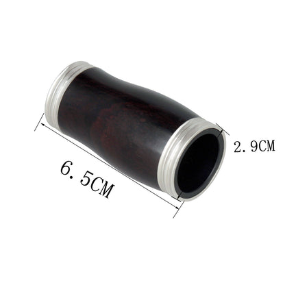 Eb Clarinet Joint Tube with Silver Trim – Premium Grenadilla Wood Body & Metal Ring