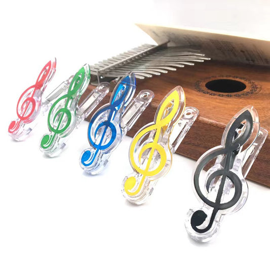 Music Sheet Clip for Trumpet - Creative Note-Shaped ABS Clip (5 Colors, 7x2.7cm)