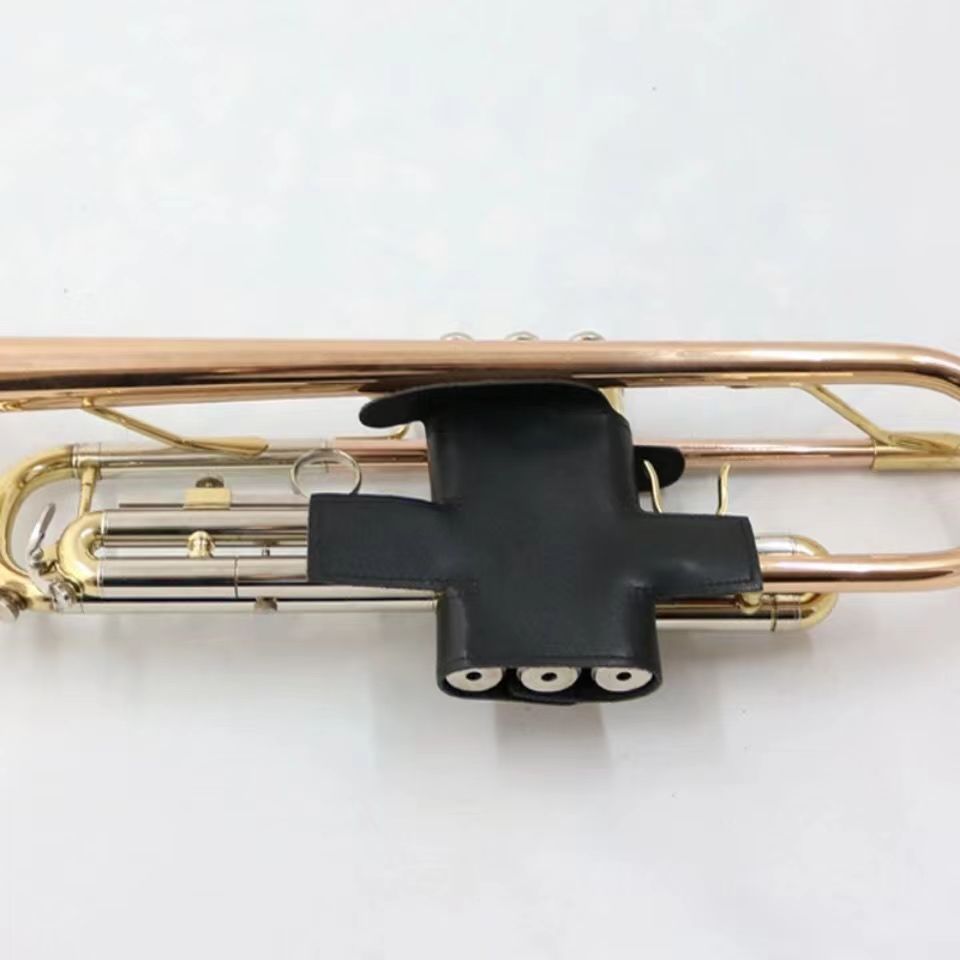 Bb Trumpet Valve Guard - Leather Protection Pad for Trumpet Pistons (19x13cm, Sweat & Wear Prevention)