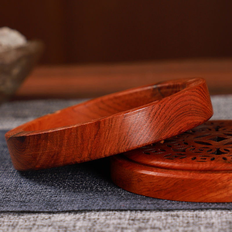 Rosewood Incense Holder - Stylish Hollow Carved Wooden Box for Home, Meditation & Relaxation