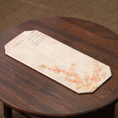 Luxury Zen Tea Table Runner – Vintage Brocade Cloud Pine Design, Chinese-style Tea Table Decor