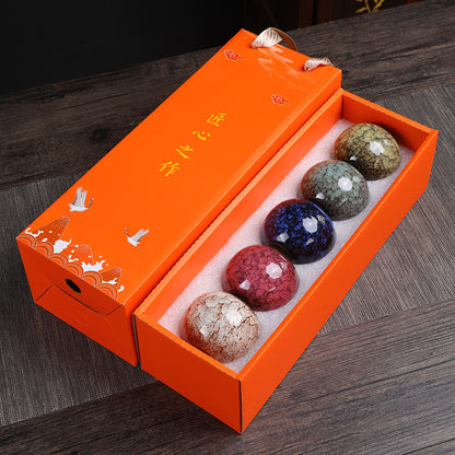 Jian Zhan Tea Cups Set – Natural Glaze Transformation, Dragon Egg & Bamboo Hat Cups, Ceramic Gongfu Tea Set with Gift Box