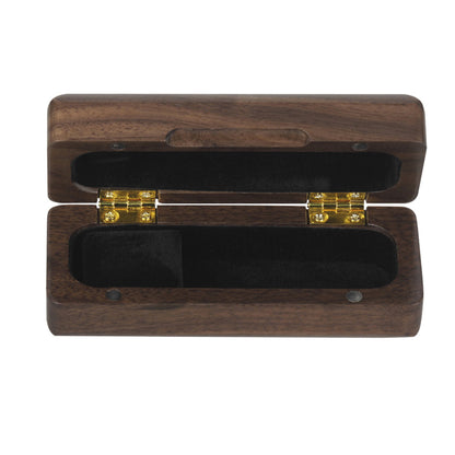 Walnut & Rosewood Saxophone Ligature Case – Vintage Magnetic Closure Box with Anti-Scratch Felt Slots (Red/Walnut) – Durable Woodwind Accessory Organizer