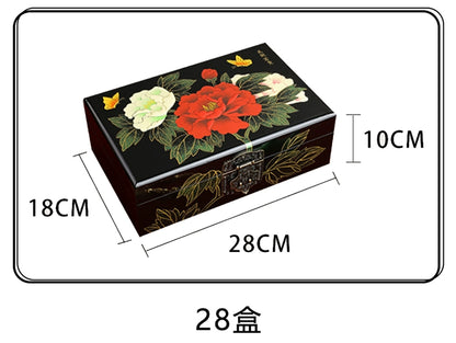 Lacquerware Jewelry Box – Exquisite Chinese Handcrafted Jewelry Storage Box with Mirror, Decorative Gift Box for Rings, Necklaces & Earrings