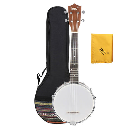 4-String Handcrafted Banjo – Sapele & Rosewood Body, Maple Neck (Folk Instrument for Practice/Performance)