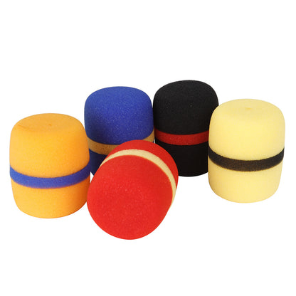 Thickened Color-Ring Microphone Windscreen – Reusable High-Density Sponge Pop Filter (5-Pack)