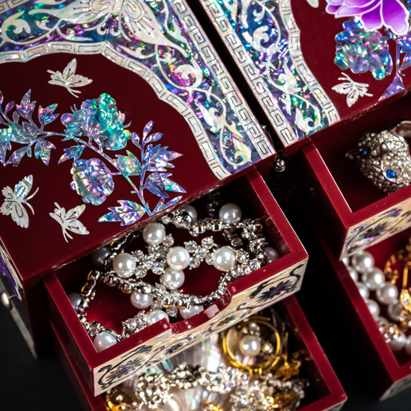 Elegant Handcrafted Mother-of-Pearl Jewelry Box with Crane Design – Intricate  Chinese Craftsmanship, Small Decorative Storage Box for Trinkets and Keepsakes