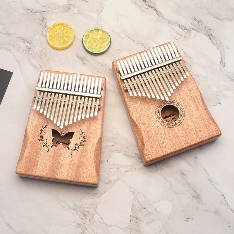 17-Key Kalimba Thumb Piano - Mahogany Wood Body & Mineral Metal Keys