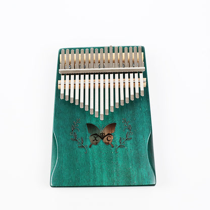 17-Key Kalimba Thumb Piano - Mahogany Wood Body & Mineral Metal Keys
