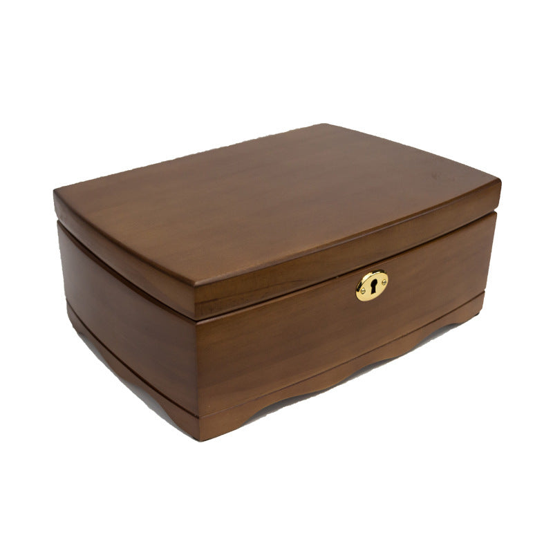 Double-Layer Wooden Jewelry Box – Vintage European Style Jewelry Organizer, Classic Home Storage for Accessories