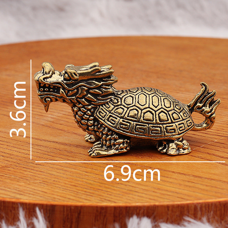 Dragon Nine Sons Brass Sculpture - Wealth-Bringing Decorative Figurine, Handcrafted Brass Art