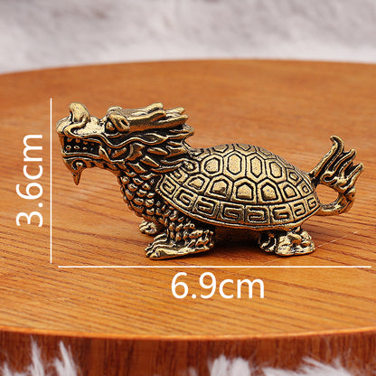 Dragon Nine Sons Brass Sculpture - Wealth-Bringing Decorative Figurine, Handcrafted Brass Art