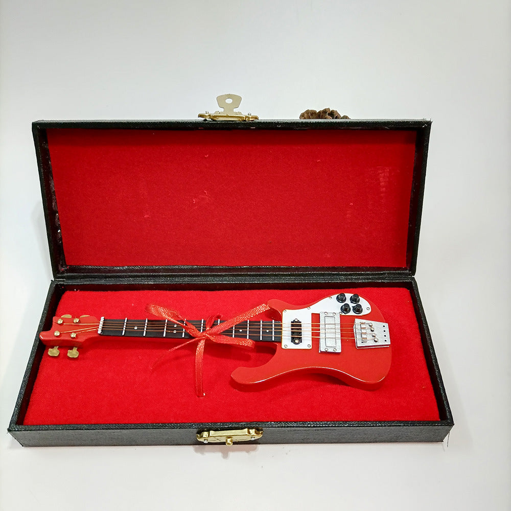 Mini Electric Guitar Model Ornament, Electric Bass Model, Birthday Gift Ornament, Wooden Handicraft, Mini Musical Instrument