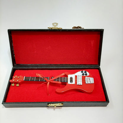 Mini Electric Guitar Model Ornament, Electric Bass Model, Birthday Gift Ornament, Wooden Handicraft, Mini Musical Instrument