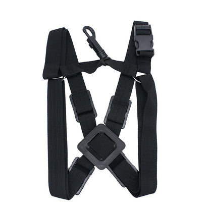 Professional Adjustable Saxophone Harness – Anti-Slip Double Shoulder Strap with Locking Hooks (Black) – Heavy-Duty Oxford Fabric