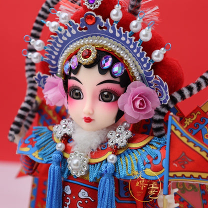 7-Inch Silk Chinese Opera Doll - Traditional Handmade Peking Opera Flower Dan Figurine