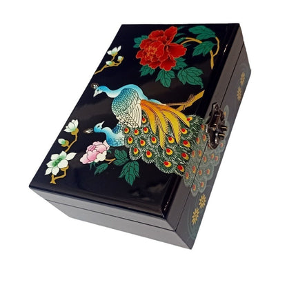 Lacquer Jewelry Box - Wooden Jewelry Organizer with Spacious Drawers, Perfect Gift for Women, Elegant Jewelry Storage Box for Birthday/Anniversary/Housewarming Present