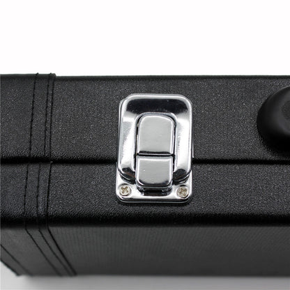 Black Leather Flute Case with Velvet Interior – Compact Protective Storage Box, Durable & Lightweight