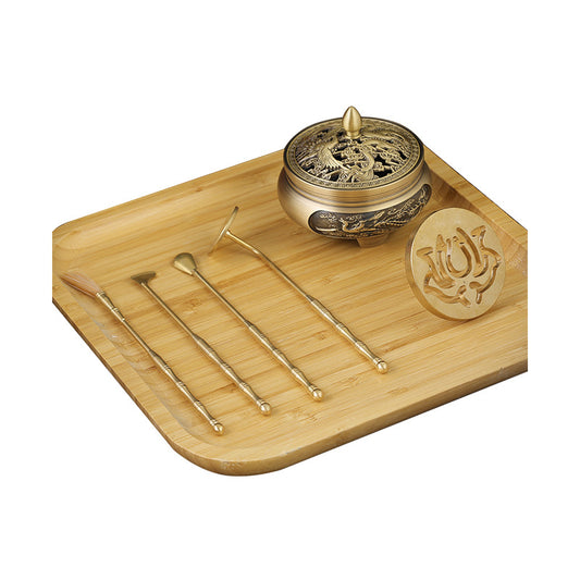5-Piece Brass Incense Set – Essential Tools for Incense Pressing, Ash Cleaning & Rituals