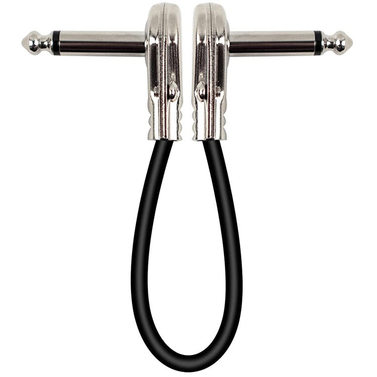 Flat Patch Cable for Guitar Pedals - Noise-Reducing 6.35mm Connector (15cm/30cm, Black/Silver/Gold)