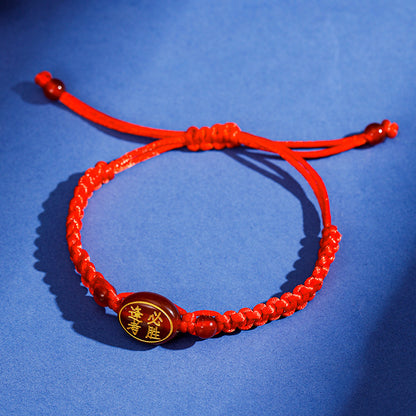 Handwoven Red String Bracelet - Gold List Success Gift for Students