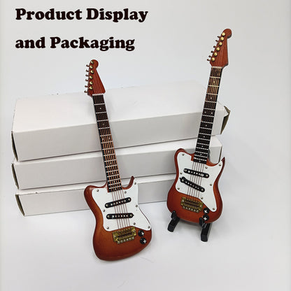 Mini Electric Guitar Model Mini Musical Ornament Mini Guitar Handicraft Ornaments Guitar Decorations for Gift