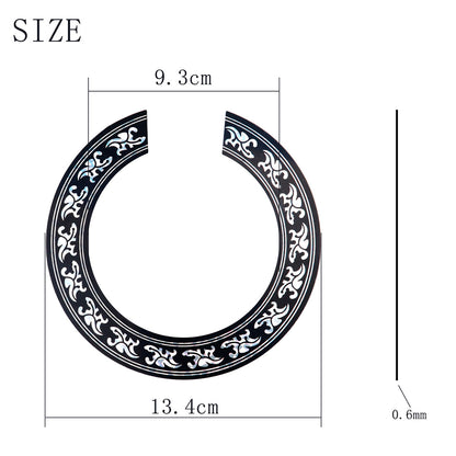 Classical Guitar Soundhole Decals Set (39-inch) - 5-Pack Black PVC Self-Adhesive Rosette Stickers