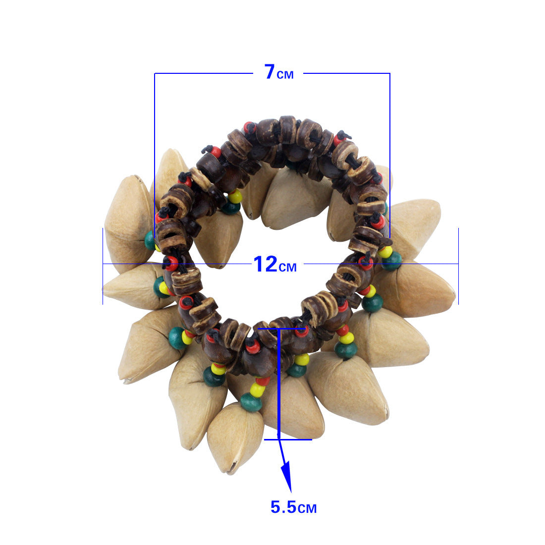 Indonesian Handmade Dora Fruit Shell Shaker - Natural Wooden Rhythm Instrument for Dance Performances & African Drums (Ethnic Percussion Accessory)
