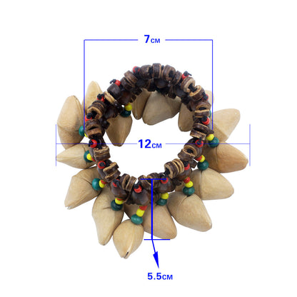 Indonesian Handmade Dora Fruit Shell Shaker - Natural Wooden Rhythm Instrument for Dance Performances & African Drums (Ethnic Percussion Accessory)