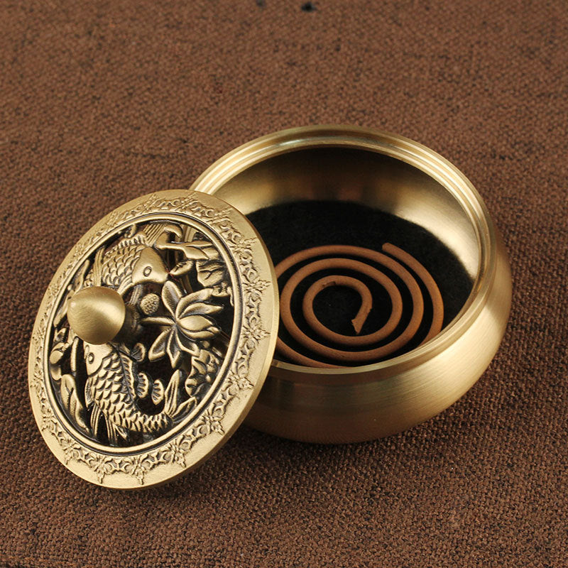 Brass Incense Seal Set – 12-Piece Hollow Design with Stamping Tools for Zen Aromatherapy