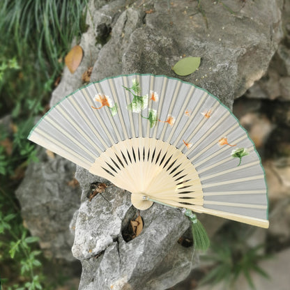 Elegant Suzhou Embroidered Folding Fan - Traditional Ancient Style Handheld Fan