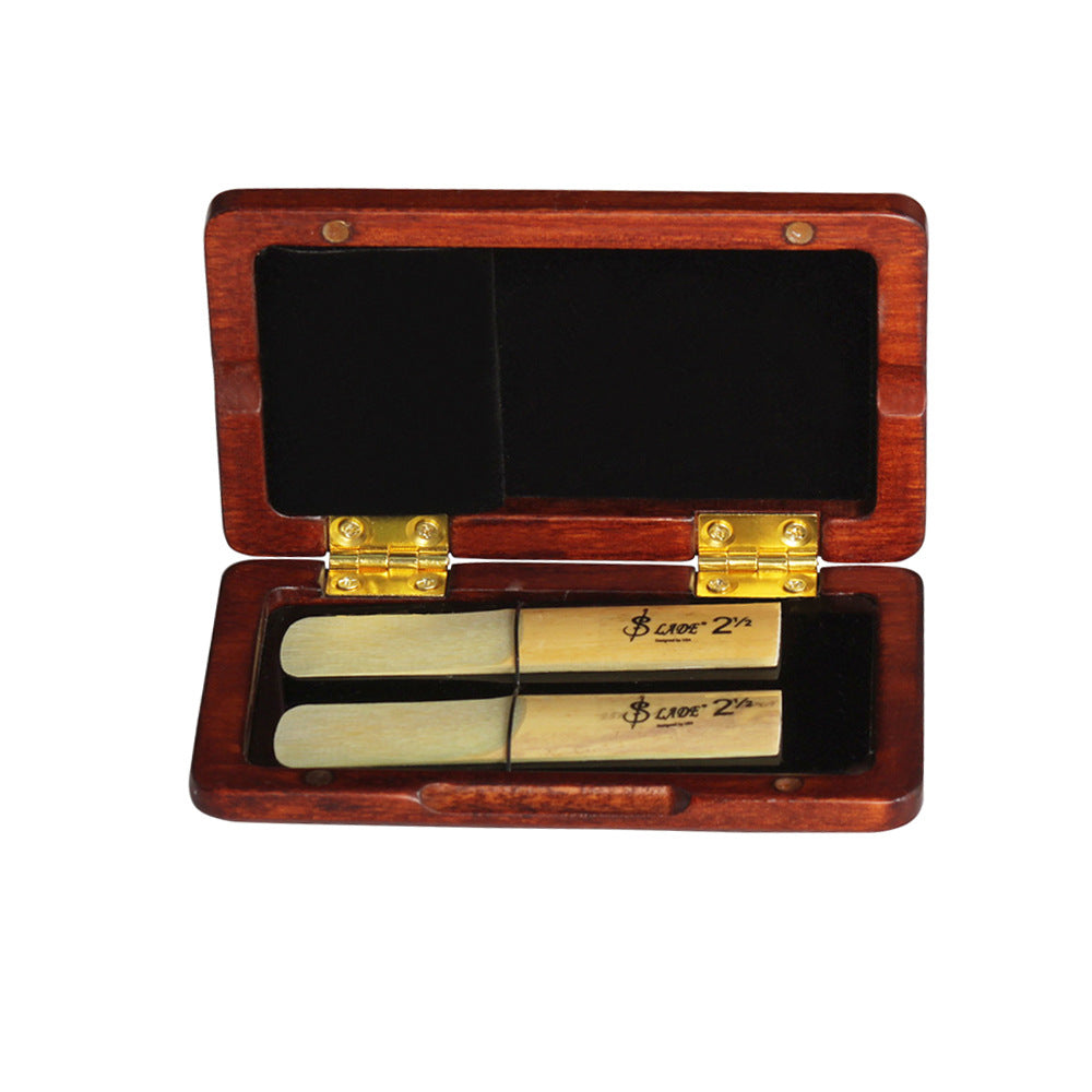 Walnut Wood Saxophone & Clarinet Reed Case – Ventilated Storage Box for Reeds - Premium Instrument Accessory