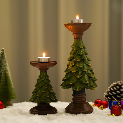 Christmas Tree Candleholder Sculpture for Living Room Decoration