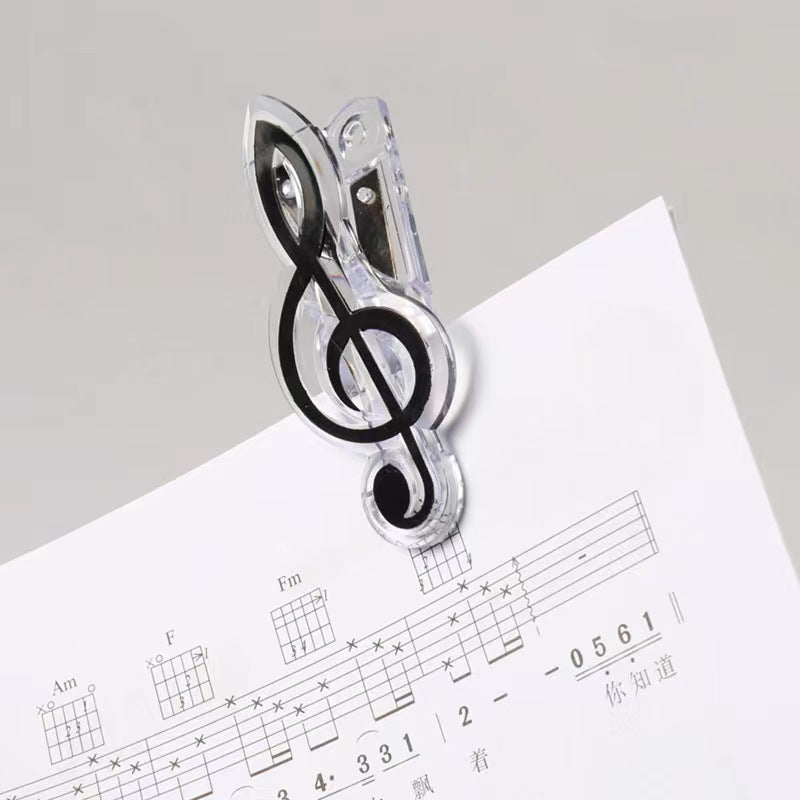 Music Sheet Clip for Trumpet - Creative Note-Shaped ABS Clip (5 Colors, 7x2.7cm)